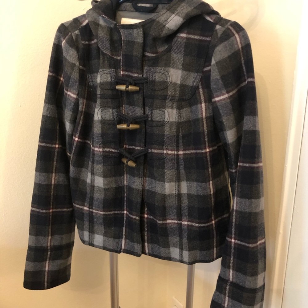 Abercrombie & Fitch Plaid Toggle Coat
